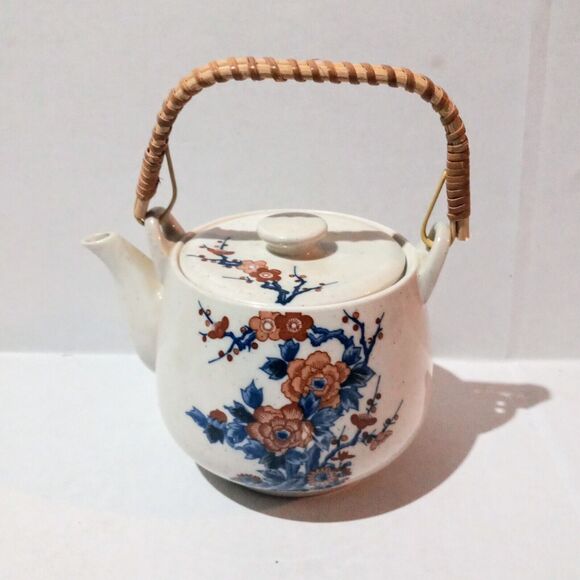 Vintage Ceramic Armbee Teapot Set-Cherry Blossom-Sakura-Bamboo Handle-5 PC - Picture 2 of 16